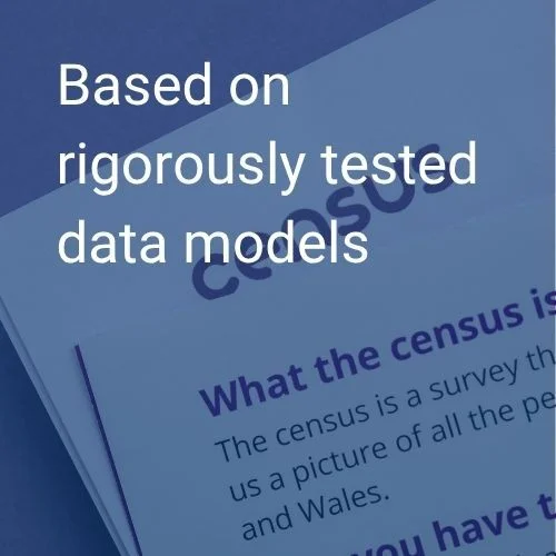 Based on rigorously tested data models - census and statistical data visualization
